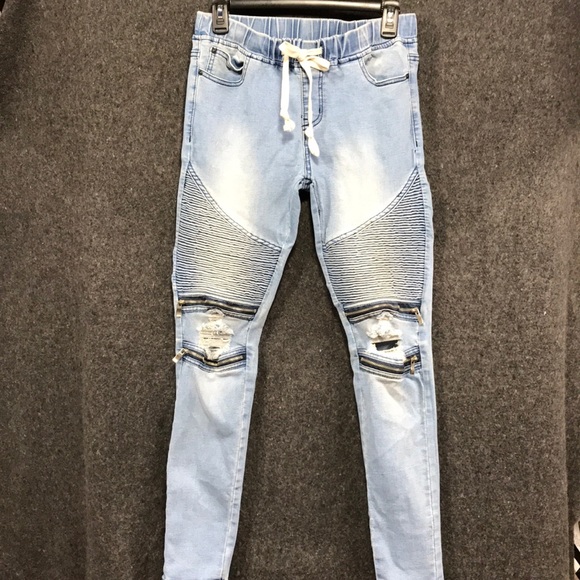 American Bazi Denim Skinny Moto Pullon 